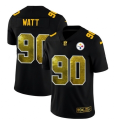 Pittsburgh Steelers 90 T J Watt Men Black Nike Golden Sequin Vapor Limited NFL Jersey Pittsburgh Steelers 90 T J Watt Men Black Nike Golden Sequin Vapor Limited NFL Jersey