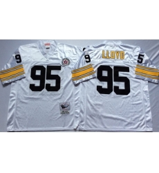 Steelers 95 Greg Lloyd White Throwback Jersey Steelers 95 Greg Lloyd White Throwback Jersey