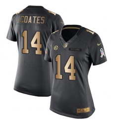 Nike Steelers #14 Sammie Coates Black Womens Stitched NFL Limited Gold Salute to Service Jersey Nike Steelers #14 Sammie Coates Black Womens Stitched NFL Limited Gold Salute to Service Jersey