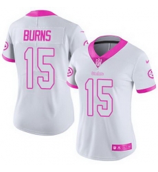 Nike Steelers #15 Artie Burns White Pink Womens Stitched NFL Limited Rush Fashion Jersey Nike Steelers #15 Artie Burns White Pink Womens Stitched NFL Limited Rush Fashion Jersey