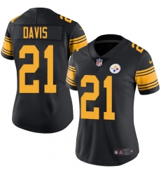 Nike Steelers #21 Sean Davis Black Womens Stitched NFL Limited Rush Jersey Nike Steelers #21 Sean Davis Black Womens Stitched NFL Limited Rush Jersey
