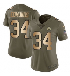 Nike Steelers #34 Terrell Edmunds Olive Gold Womens Stitched NFL Limited 2017 Salute to Service Jersey Nike Steelers #34 Terrell Edmunds Olive Gold Womens Stitched NFL Limited 2017 Salute to Service Jersey
