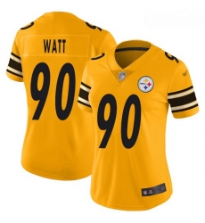 Steelers #90 T J Watt Gold Women Stitched Football Limited Inverted Legend Jersey Steelers #90 T J Watt Gold Women Stitched Football Limited Inverted Legend Jersey