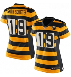Womens Nike Pittsburgh Steelers 19 JuJu Smith Schuster Limited YellowBlack Alternate 80TH Anniversary Throwback NFL Jersey Womens Nike Pittsburgh Steelers 19 JuJu Smith Schuster Limited YellowBlack Alternate 80TH Anniversary Throwback NFL Jersey