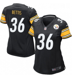 Womens Nike Pittsburgh Steelers 36 Jerome Bettis Game Black Team Color NFL Jersey Womens Nike Pittsburgh Steelers 36 Jerome Bettis Game Black Team Color NFL Jersey