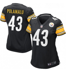 Womens Nike Pittsburgh Steelers 43 Troy Polamalu Game Black Team Color NFL Jersey Womens Nike Pittsburgh Steelers 43 Troy Polamalu Game Black Team Color NFL Jersey