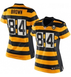 Womens Nike Pittsburgh Steelers 84 Antonio Brown Limited YellowBlack Alternate 80TH Anniversary Throwback NFL Jersey Womens Nike Pittsburgh Steelers 84 Antonio Brown Limited YellowBlack Alternate 80TH Anniversary Throwback NFL Jersey
