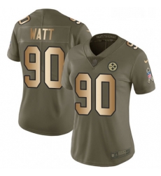 Womens Nike Pittsburgh Steelers 90 T J Watt Limited OliveGold 2017 Salute to Service NFL Jersey Womens Nike Pittsburgh Steelers 90 T J Watt Limited OliveGold 2017 Salute to Service NFL Jersey