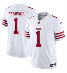 Men San Francisco 49ers 1 Ricky Pearsall White 2025 F U S E  Vapor Untouchable Limited Stitched Football Jersey