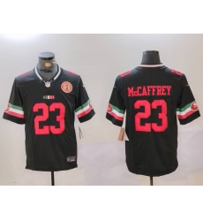 Men San Francisco 49ers 23 Christian McCaffrey Black F U S E Mexico With Gate Bridge Patch Vapor Limited Stitched Football Jersey Men San Francisco 49ers 23 Christian McCaffrey Black F U S E Mexico With Gate Bridge Patch Vapor Limited Stitched Football Jersey