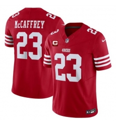 Men San Francisco 49ers 23 Christian McCaffrey Red 2025 F U S E  With 2 Star C Patch Vapor Untouchable Limited Stitched Football Jersey