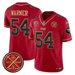Men San Francisco 49ers 54 Fred warner Red F U S E  3 Star C With Est 1946 Patch Vapor Limited Stitched Football Jersey