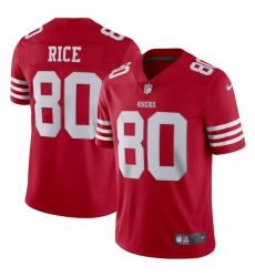 Men San Francisco 49ers 80 Jerry Rice Red F U S E  Vapor Untouchable Limited Stitched Football Jersey