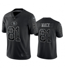 Men San Francisco 49ers 81 Austin Mack Black Reflective Limited Stitched Football Jersey Men San Francisco 49ers 81 Austin Mack Black Reflective Limited Stitched Football Jersey