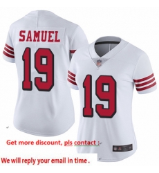 49ers 19 Deebo Samuel White Rush Women Stitched Football Vapor Untouchable Limited Jersey 49ers 19 Deebo Samuel White Rush Women Stitched Football Vapor Untouchable Limited Jersey