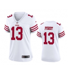 Women San Francisco 49ers 13 Brock Purdy White Stitched Game Jersey Women San Francisco 49ers 13 Brock Purdy White Stitched Game Jersey