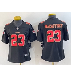 Women San Francisco 49ers 23 Christian McCaffrey Black Stitched Jersey Women San Francisco 49ers 23 Christian McCaffrey Black Stitched Jersey