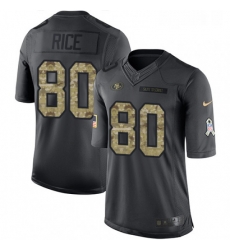Youth Nike San Francisco 49ers 80 Jerry Rice Limited Black 2016 Salute to Service NFL Jersey Youth Nike San Francisco 49ers 80 Jerry Rice Limited Black 2016 Salute to Service NFL Jersey