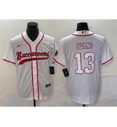 Men Tampa Bay Buccaneers 13 Mike Evans White Cool Base Stitched Baseball Jersey Men Tampa Bay Buccaneers 13 Mike Evans White Cool Base Stitched Baseball Jersey