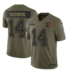 Men Tampa Bay Buccaneers 14 Chris Godwin Jr  Olive 2025 F U S E  Salute to Service Limited Stitched Football Jersey