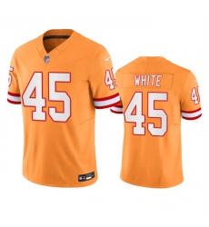 Men Tampa Bay Buccaneers 45 Devin White Orange Throwback Limited Stitched Jersey Men Tampa Bay Buccaneers 45 Devin White Orange Throwback Limited Stitched Jersey