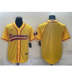 Men Tampa Bay Buccaneers Blank Yellow Cool Base Stitched Baseball Jersey Men Tampa Bay Buccaneers Blank Yellow Cool Base Stitched Baseball Jersey