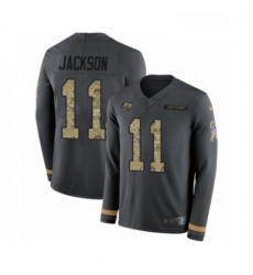 Mens Nike Tampa Bay Buccaneers 11 DeSean Jackson Limited Black Salute to Service Therma Long Sleeve NFL Jersey Mens Nike Tampa Bay Buccaneers 11 DeSean Jackson Limited Black Salute to Service Therma Long Sleeve NFL Jersey