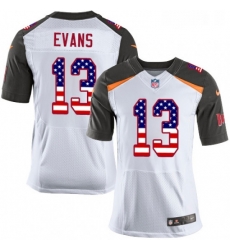 Mens Nike Tampa Bay Buccaneers 13 Mike Evans Elite White Road USA Flag Fashion NFL Jersey Mens Nike Tampa Bay Buccaneers 13 Mike Evans Elite White Road USA Flag Fashion NFL Jersey