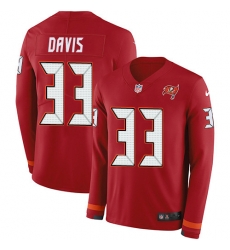 Nike Buccaneers 33 Carlton Davis Red Team Color Men s Stitched NFL Limited Therma Long Sleeve Jersey Nike Buccaneers 33 Carlton Davis Red Team Color Men s Stitched NFL Limited Therma Long Sleeve Jersey