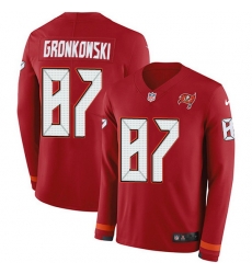 Nike Buccaneers 87 Rob Gronkowski Red Team Color Men Stitched NFL Limited Therma Long Sleeve Jersey Nike Buccaneers 87 Rob Gronkowski Red Team Color Men Stitched NFL Limited Therma Long Sleeve Jersey