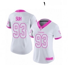 Womens Tampa Bay Buccaneers 93 Ndamukong Suh Limited White Pink Rush Fashion Football Jersey Womens Tampa Bay Buccaneers 93 Ndamukong Suh Limited White Pink Rush Fashion Football Jersey