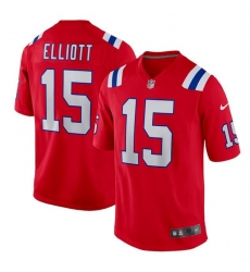 Men New England Patriots 15 Ezekiel Elliott Red Stitched Game Jersey Men New England Patriots 15 Ezekiel Elliott Red Stitched Game Jersey