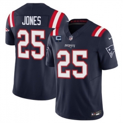 Men New England Patriots 25 Marcus Jones Navy 2025 F U S E  With 1 Star C Patch Vapor Limited Stitched Football Jersey