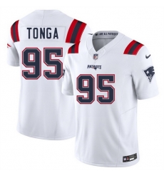 Men New England Patriots 95 Khyiris Tonga White 2025 F U S E Vapor Limited Stitched Football Jersey Men New England Patriots 95 Khyiris Tonga White 2025 F U S E Vapor Limited Stitched Football Jersey