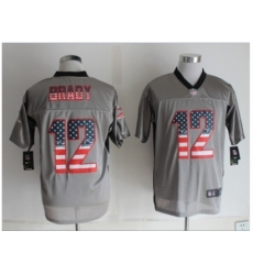Nike New England Patriots 12 Tom Brady Grey Elite USA Flag Fashion Shadow NFL Jersey Nike New England Patriots 12 Tom Brady Grey Elite USA Flag Fashion Shadow NFL Jersey