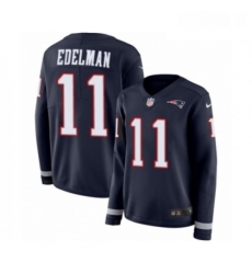 Womens Nike New England Patriots 11 Julian Edelman Limited Navy Blue Therma Long Sleeve NFL Jersey Womens Nike New England Patriots 11 Julian Edelman Limited Navy Blue Therma Long Sleeve NFL Jersey