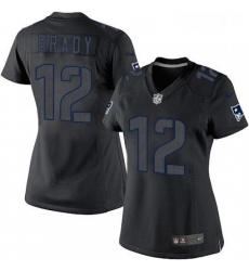 Womens Nike New England Patriots 12 Tom Brady Limited Black Impact NFL Jersey Womens Nike New England Patriots 12 Tom Brady Limited Black Impact NFL Jersey