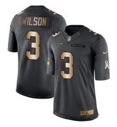 Nike Seahawks #3 Russell Wilson Black Mens Stitched NFL Limited Gold Salute To Service Jersey Nike Seahawks #3 Russell Wilson Black Mens Stitched NFL Limited Gold Salute To Service Jersey