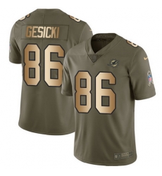 Nike Dolphins #86 Mike Gesicki Olive Gold Mens Stitched NFL Limited 2017 Salute To Service Jersey Nike Dolphins #86 Mike Gesicki Olive Gold Mens Stitched NFL Limited 2017 Salute To Service Jersey