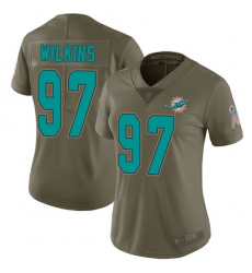 Dolphins 97 Christian Wilkins Olive Women Stitched Football Limited 2017 Salute to Service Jersey Dolphins 97 Christian Wilkins Olive Women Stitched Football Limited 2017 Salute to Service Jersey