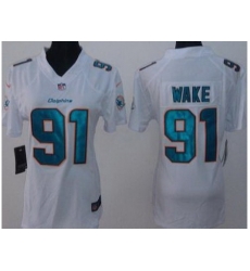 Women Nike Miami Dolphins 91 Cameron Wake White Limited NFL Jerseys New Style Women Nike Miami Dolphins 91 Cameron Wake White Limited NFL Jerseys New Style