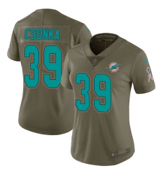 Womens Nike Dolphins #39 Larry Csonka Olive Stitched NFL Limited 2017 Salute to Service Jersey Womens Nike Dolphins #39 Larry Csonka Olive Stitched NFL Limited 2017 Salute to Service Jersey