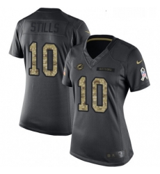 Womens Nike Miami Dolphins 10 Kenny Stills Limited Black 2016 Salute to Service NFL Jersey