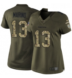 Womens Nike Miami Dolphins 13 Dan Marino Elite Green Salute to Service NFL Jersey Womens Nike Miami Dolphins 13 Dan Marino Elite Green Salute to Service NFL Jersey