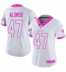 Womens Nike Miami Dolphins 47 Kiko Alonso Limited WhitePink Rush Fashion NFL Jersey Womens Nike Miami Dolphins 47 Kiko Alonso Limited WhitePink Rush Fashion NFL Jersey