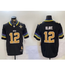 Men New Orleans Saints 12 Chris Olave Black 2024 F U S E Vapor Limited Stitched Jersey 5 Men New Orleans Saints 12 Chris Olave Black 2024 F U S E Vapor Limited Stitched Jersey 5