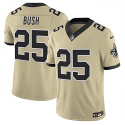 Men New Orleans Saints 25 Reggie Bush Gold 2025 F U S E  Alternate Vapor Limited Stitched Football Jersey