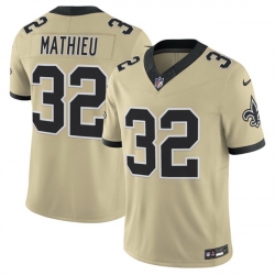 Men New Orleans Saints 32 Tyrann Mathieu Gold 2025 F U S E  Alternate Vapor Limited Stitched Football Jersey