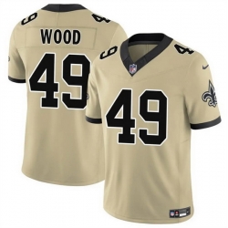 Men New Orleans Saints 49 Zach Wood Gold 2025 F U S E  Alternate Vapor Limited Stitched Football Jersey