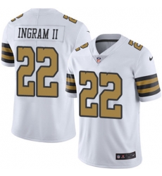 Youth Nike Saints #22 Mark Ingram II White Stitched NFL Limited Rush Jersey Youth Nike Saints #22 Mark Ingram II White Stitched NFL Limited Rush Jersey
